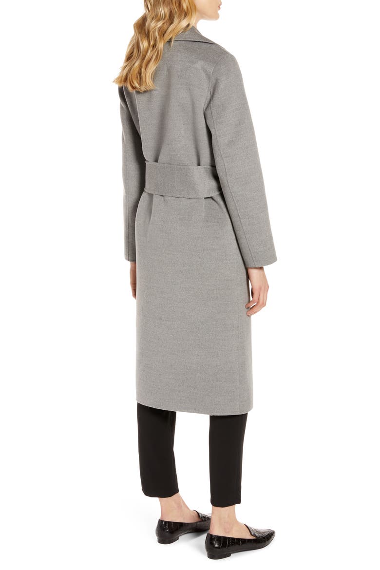 Double Face Wrap Coat, Alternate, color, GREY