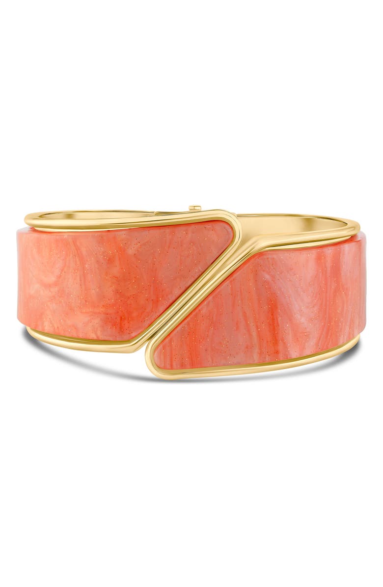 JARDIN Symetrical Hinged Statement Bracelet, Main, color, Peach/ Gold
