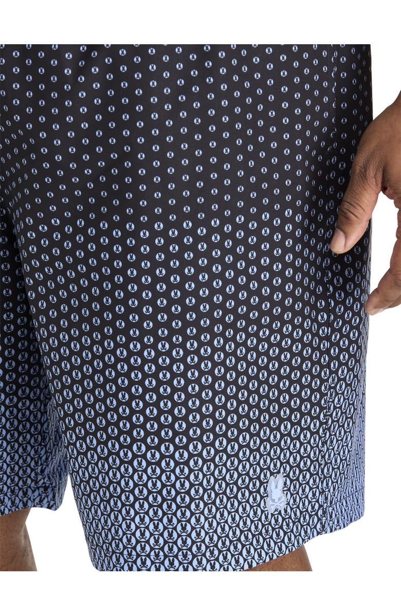 Psycho Bunny Big & Tall Bendigo Patterned Swim Trunks, Alternate, color, Evening Blue