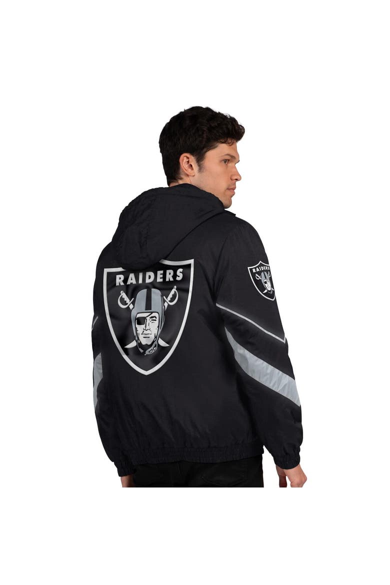 Men's Starter Black/Silver Las Vegas Raiders Thursday Night Gridiron Full-Zip Jacket, Alternate, color, Black