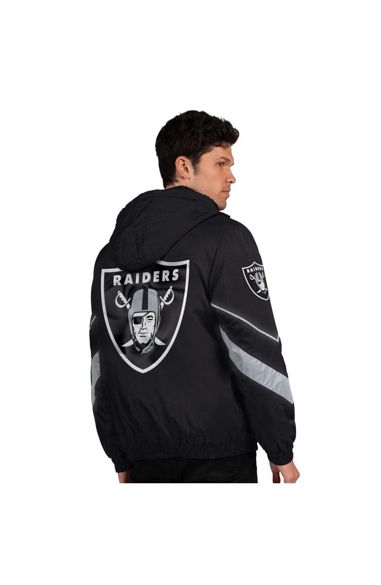 STARTER Men's Starter Black/Silver Las Vegas Raiders Thursday Night Gridiron Full-Zip Jacket, Alternate, color, Black