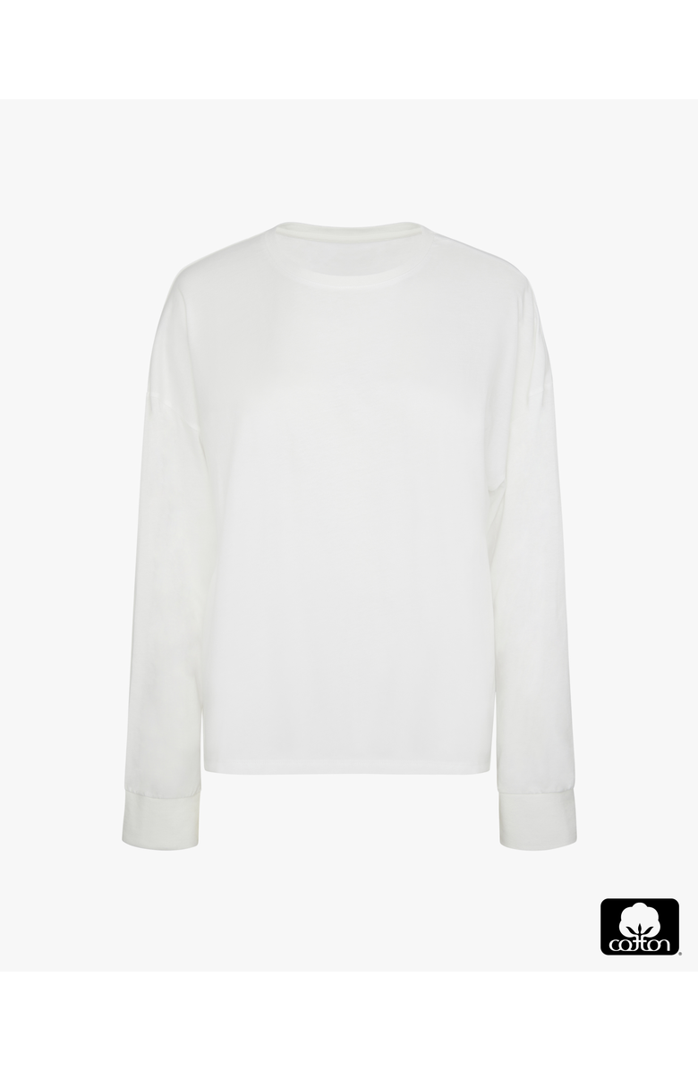 WeWoreWhat Boxy Long Sleeve Tee, Alternate, color, Classic White