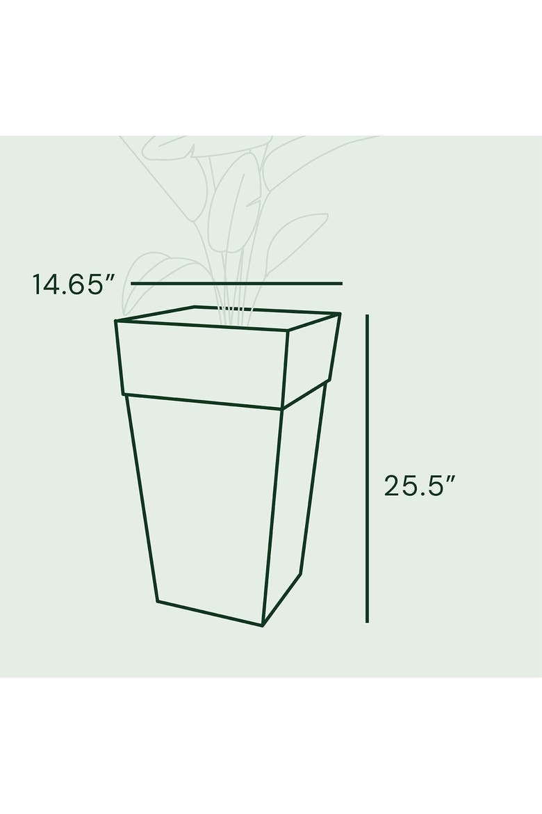 25" Tall Finley Tapered Square Planter, Cement, Alternate, color, Gray