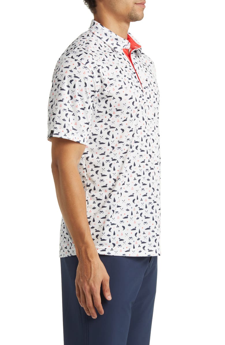 Swannies Jesse Boating Print Golf Polo, Alternate, color, White