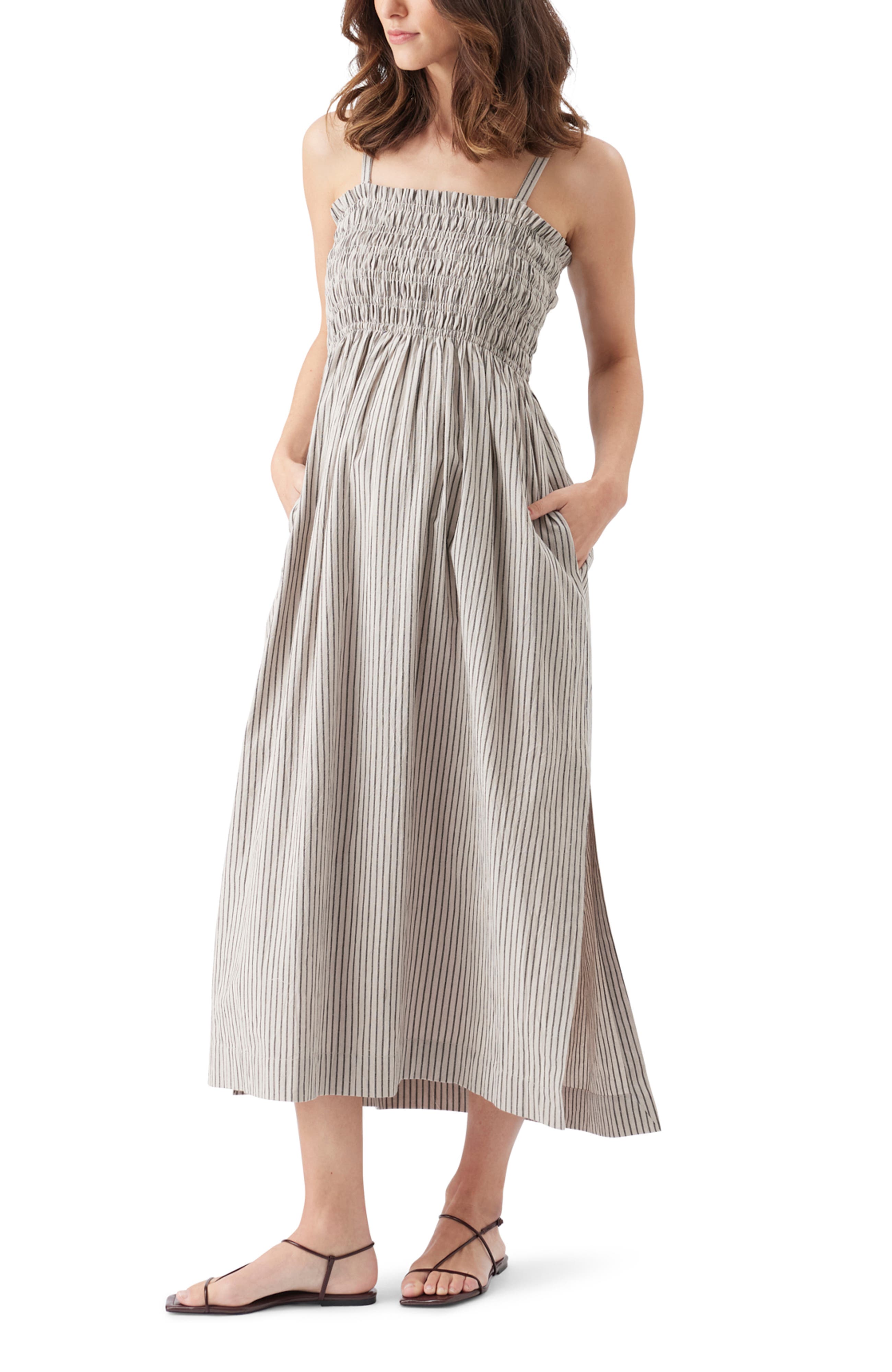 Leo Stripe Shirred Dress - image 2