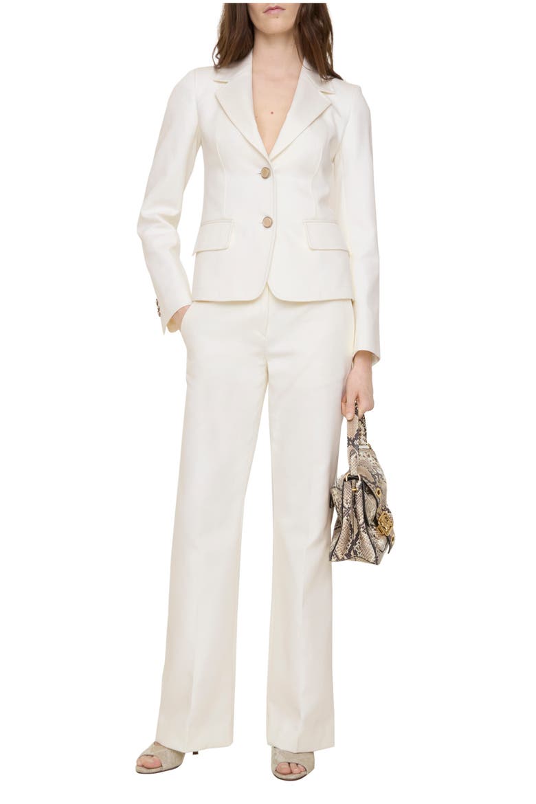 Check Wool Tailored Jacket, Main, color, Seashell white