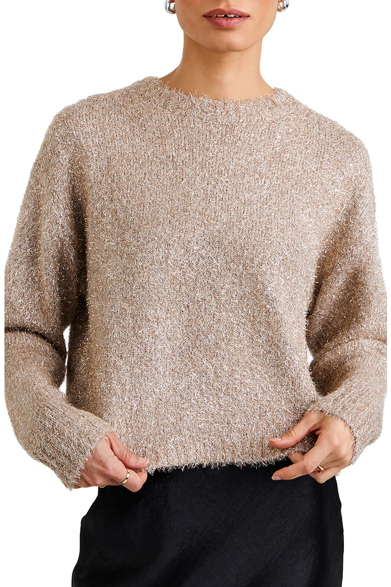 Slouchy Sweater, Main, color, GOLD SHIMM