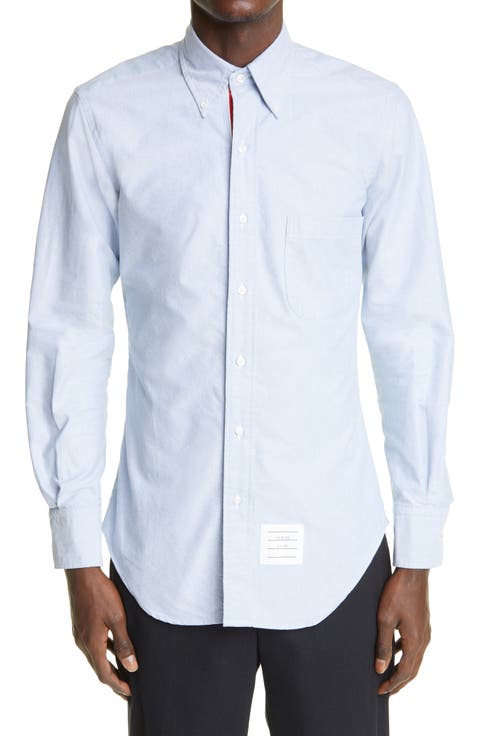 Grosgrain Placket Oxford Button-Down Shirt