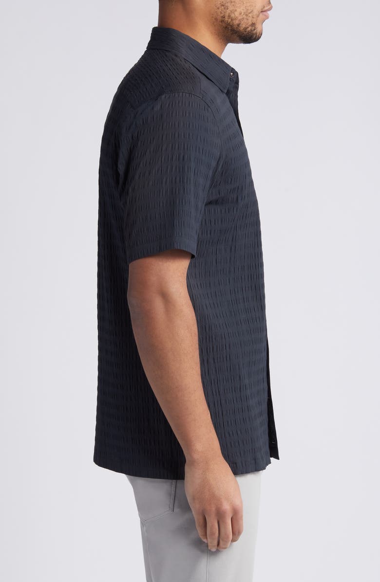 Ted Baker London Verdon Relaxed Fit Solid Short Sleeve Cotton Seersucker Button-Up Shirt, Alternate, color,