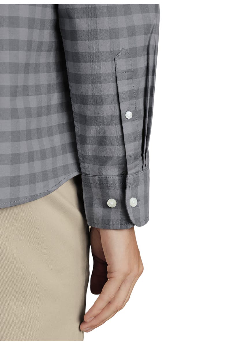 Charles Tyrwhitt Slim Fit Button-Down Collar Washed Oxford Gingham Shirt, Alternate, color, Flint Grey