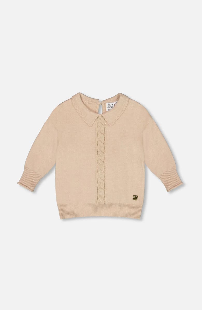 Deux par Deux 3/4 Sleeve Knitted Sweater, Main, color, Beige