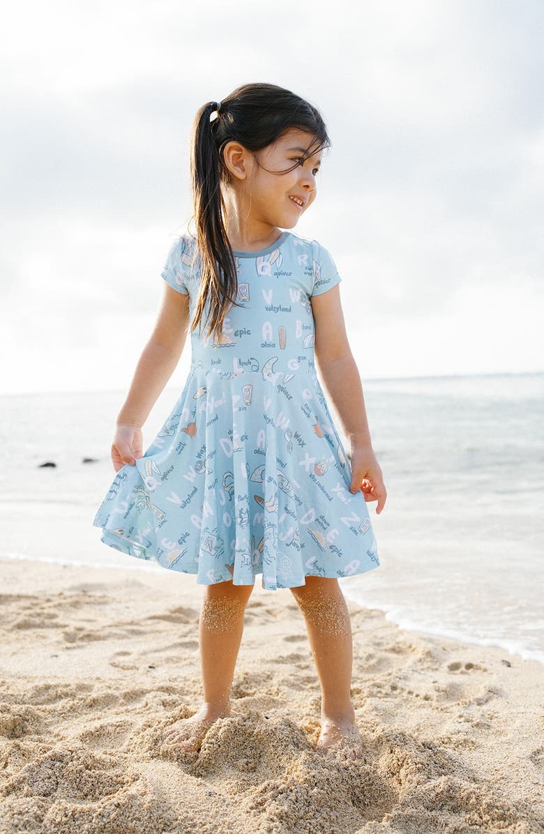 Coco Moon Surfing Alphabet Dress, Alternate, color, 