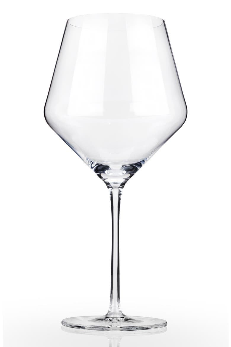 Raye Crystal Angled Burgundy Glasses Set of 2, Main, color, CLEAR