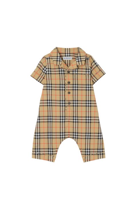 Check Cotton Playsuit