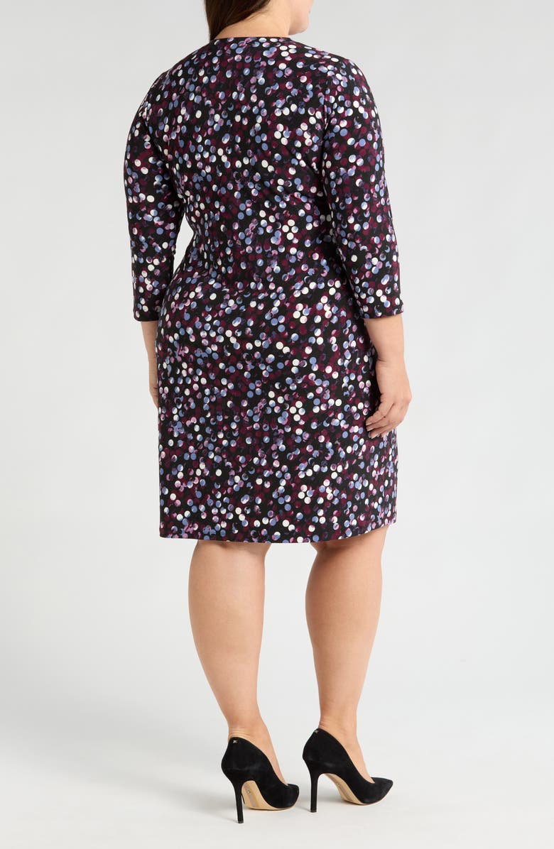 Anne Klein Polka Dot Faux Wrap Dress, Alternate, color, 