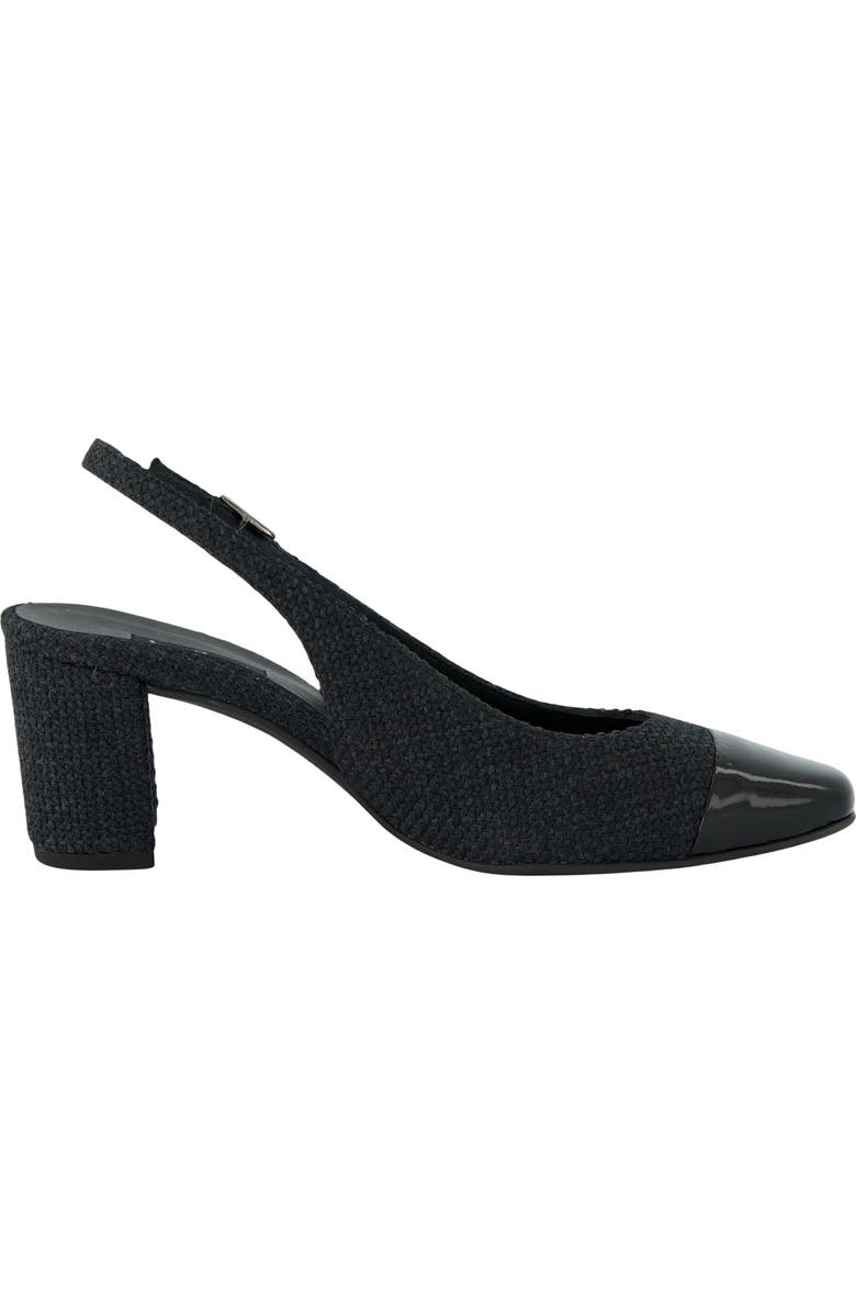 Paul Green Dallas Slingback Cap Toe Pump, Alternate, color, Black Grace Soft Patent