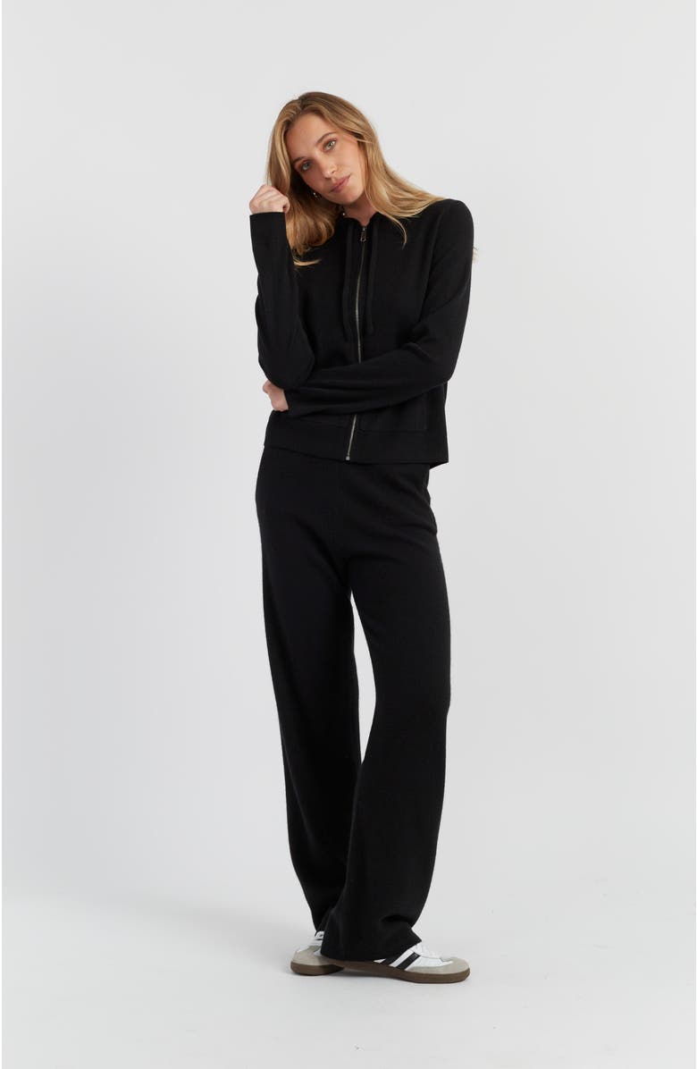 Chinti & Parker Pure Cashmere Zip Hoodie, Alternate, color, Black