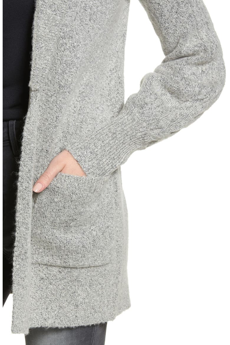 Longline Cardigan, Alternate, color, GREY CHIME HEATHER