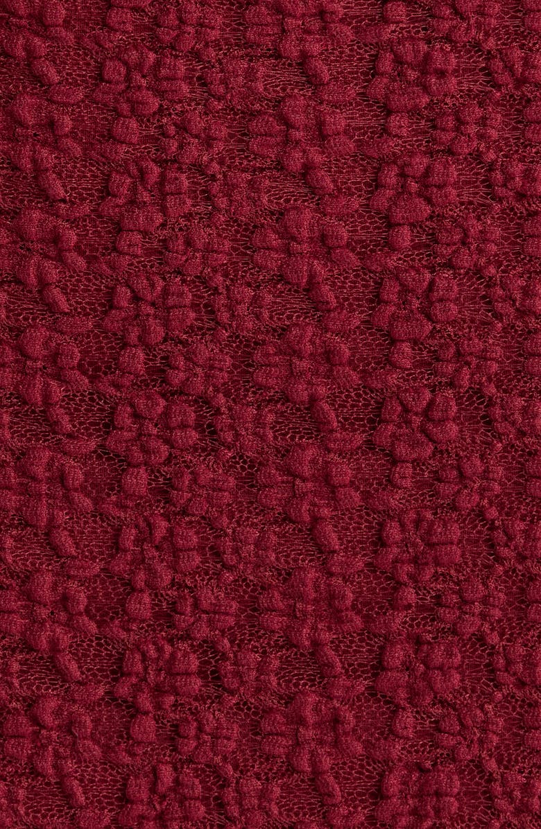 ASTR the Label Tamia Long Sleeve Lace Midi Dress, Alternate, color, Wine