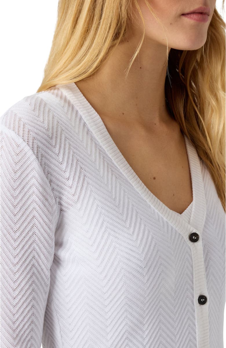 Missoni Tone-on-tone Zigzag Cotton And Viscose Cardigan, Alternate, color, White