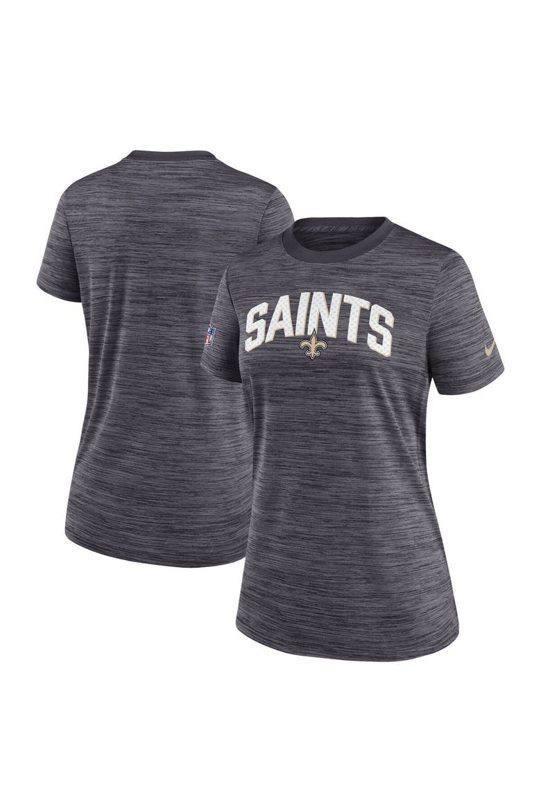 Women's Nike Black New Orleans Saints Sideline Velocity Lockup Performance T-Shirt, Main, color, Black