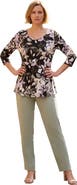 Jessica London Knit Crepe Sweetheart Neckline Peplum Top