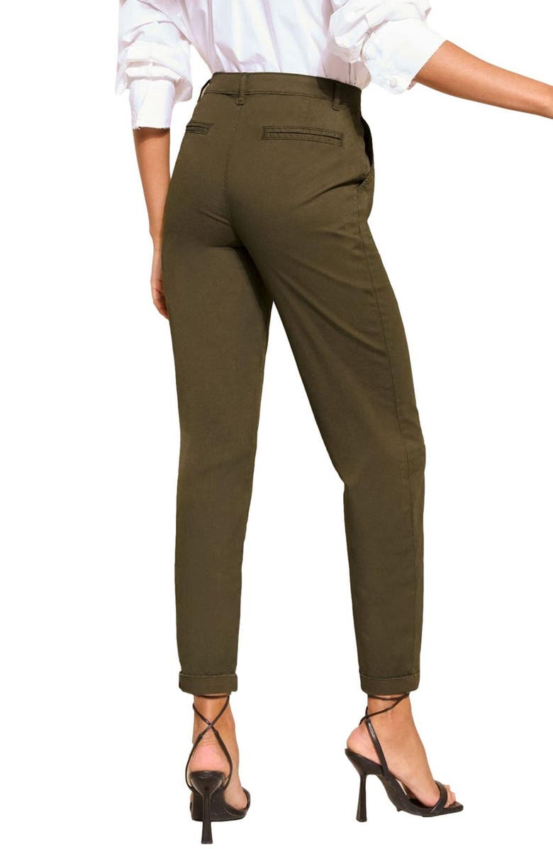 Friends Like These High Waist Slim Fit Chinos, Alternate, color, Green