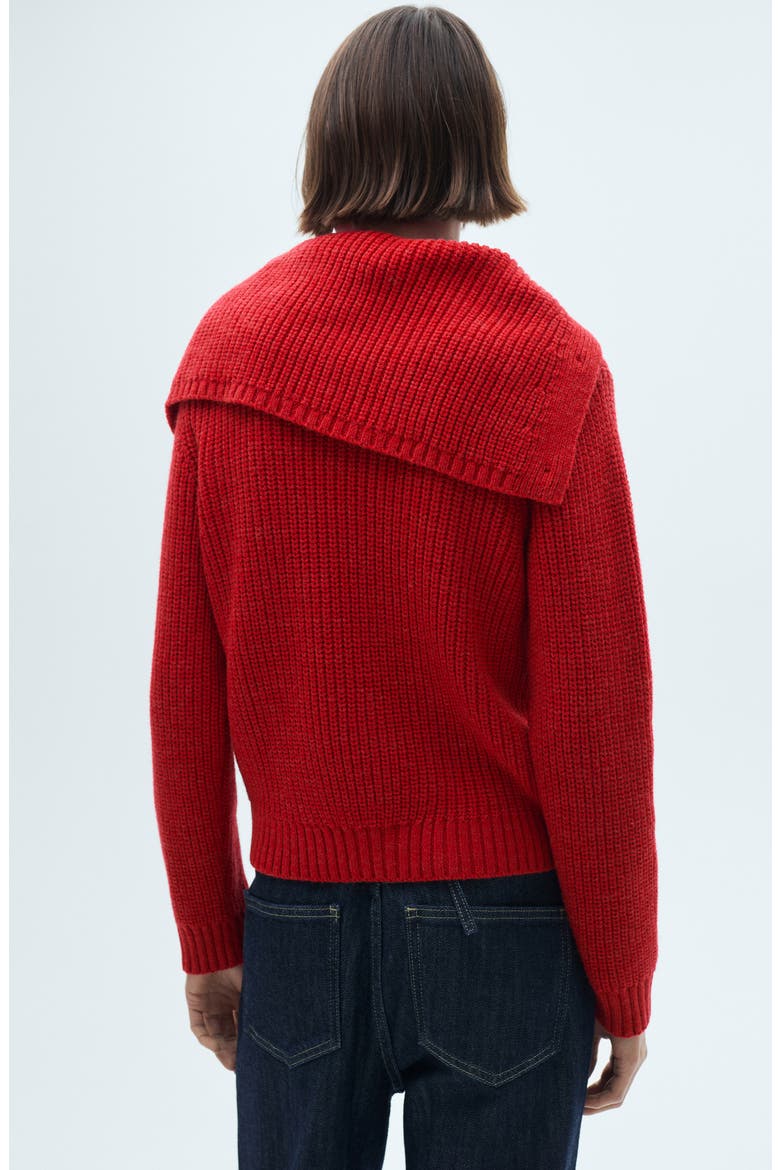 Asymmetric Rib Cardigan, Alternate, color, RED