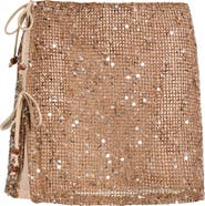 Kulani Kinis Sequin Double Tie Cover-Up Miniskirt