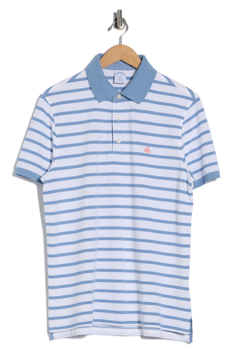 Short Sleeve Pique Polo, Alternate, color, BLUE MULTI