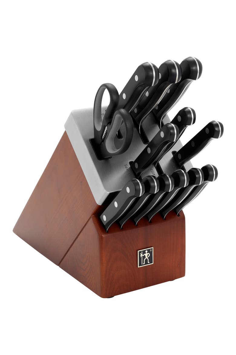 Solution 14-Piece Self-Sharpening Knife Set, Main, color, BLACK