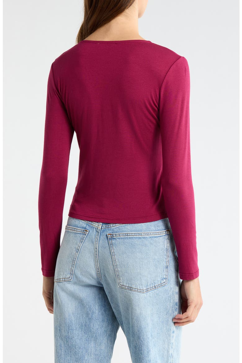 Shelby Button-Up Knit Top, Alternate, color, WINE