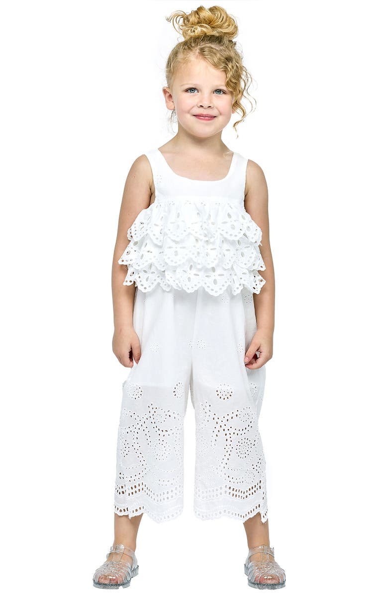 Baby Sara Kids' Eyelet Jumpsuit, Alternate, color,