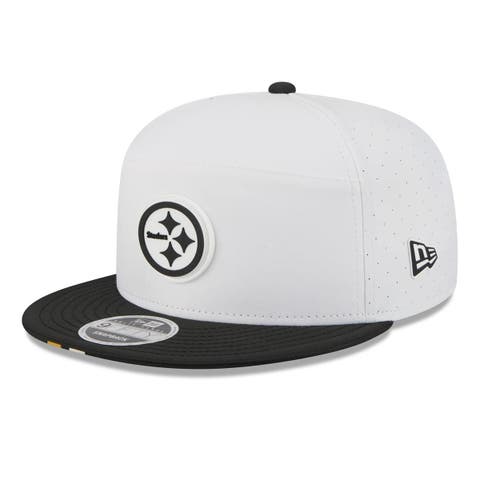 Men's New Era  White/Black Pittsburgh Steelers 2025 NFL Training Camp Split Panel 9FIFTY Snapback Hat