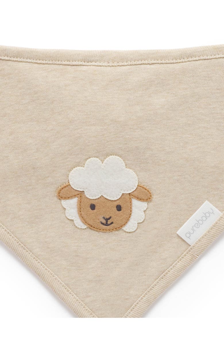 Purebaby Thick Zip Footie & Bib Set, Alternate, color, Farm Friends Print