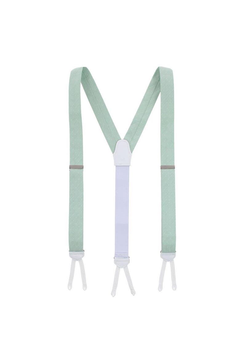 Churchill Chambray Polka Dot Linen Blend Formal End Suspenders, Alternate, color, Light Green with Polka Dots