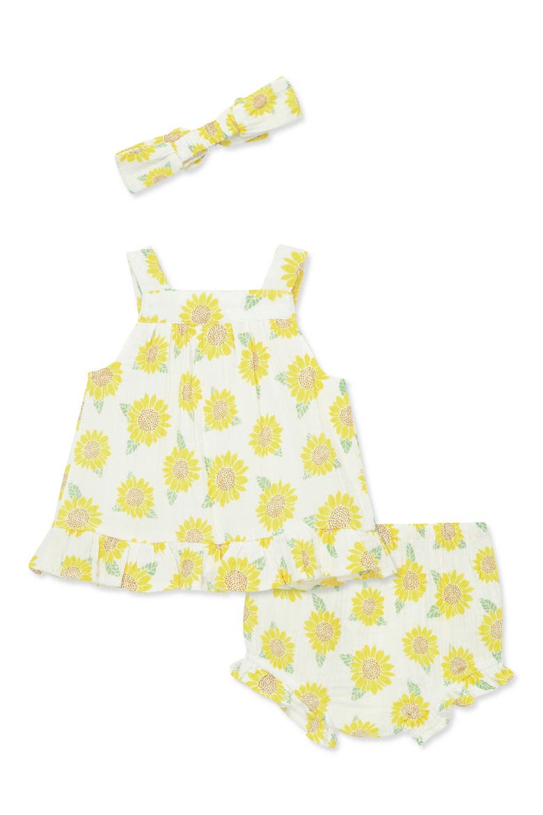 Sunflower Top, Shorts & Headband Set, Alternate, color, YELLOW