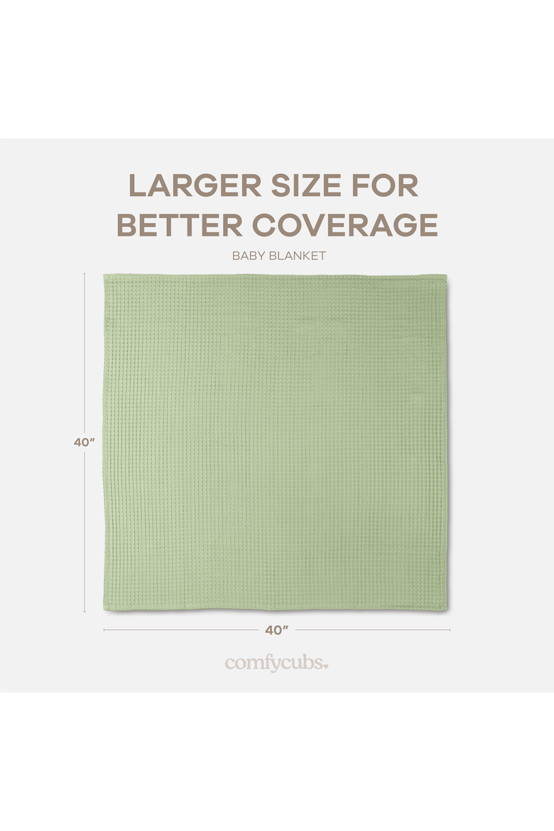 Baby Waffle Blankets, Alternate, color, Sage