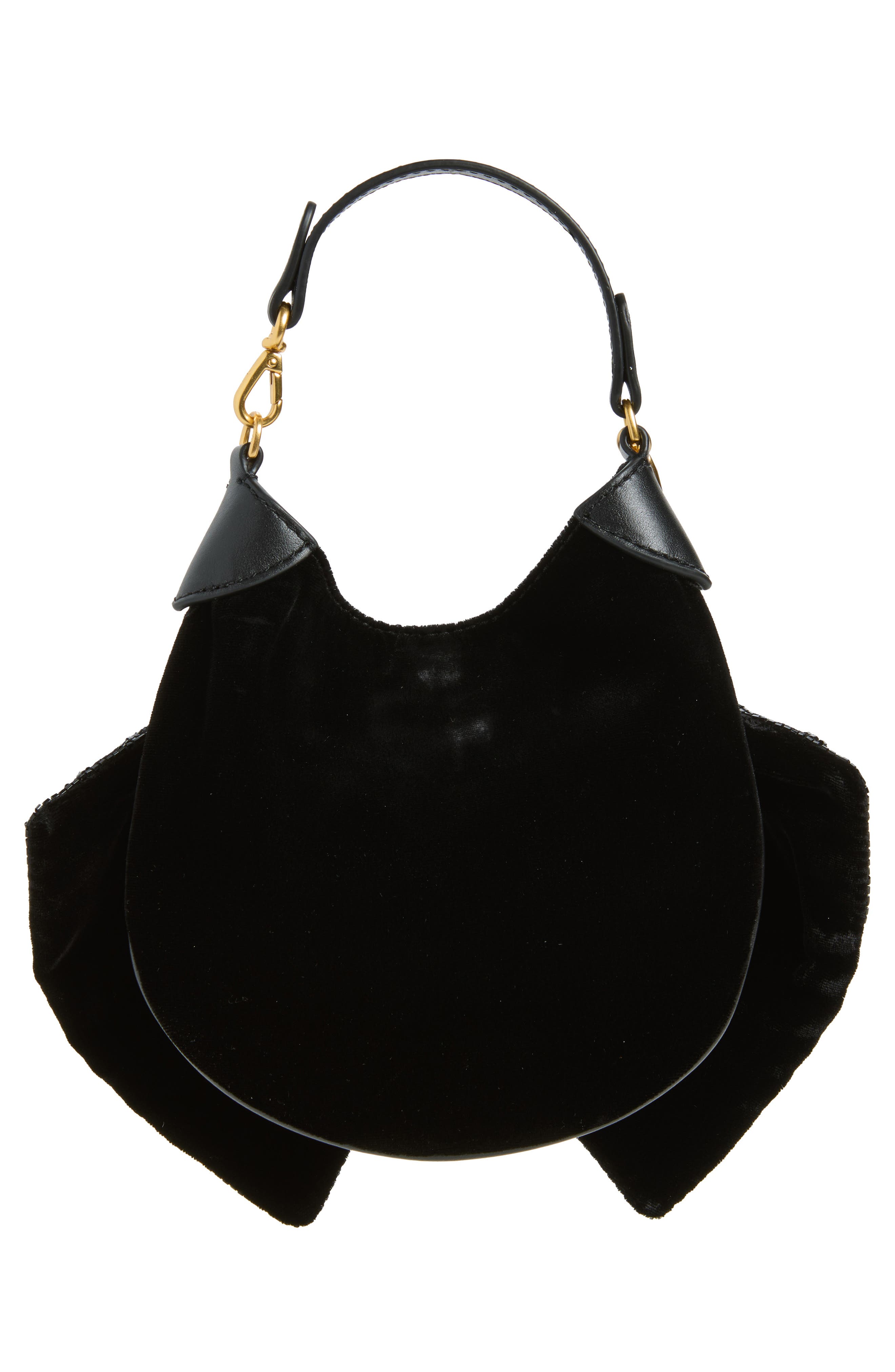 Beaded Velvet Pouch, Alternate, color, BLACK