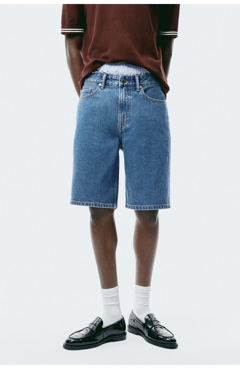 H&M Relaxed Fit Denim Shorts, Alternate, color, Denim Blue