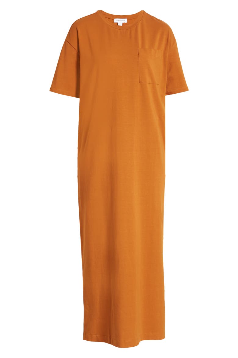 T-Shirt Maxi Dress, Alternate, color, RUST GINGER