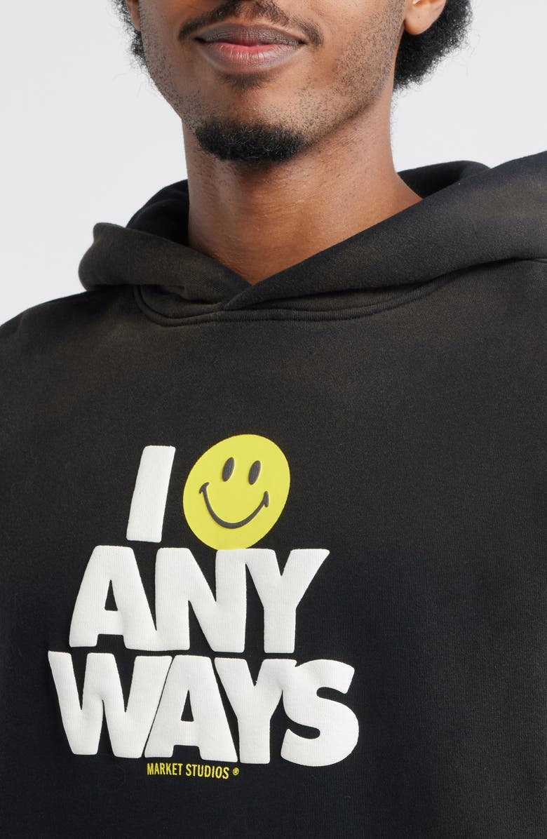 MARKET SMILEY<sup>®</sup> Smile Anyways Hoodie, Alternate, color, Pirate-Black