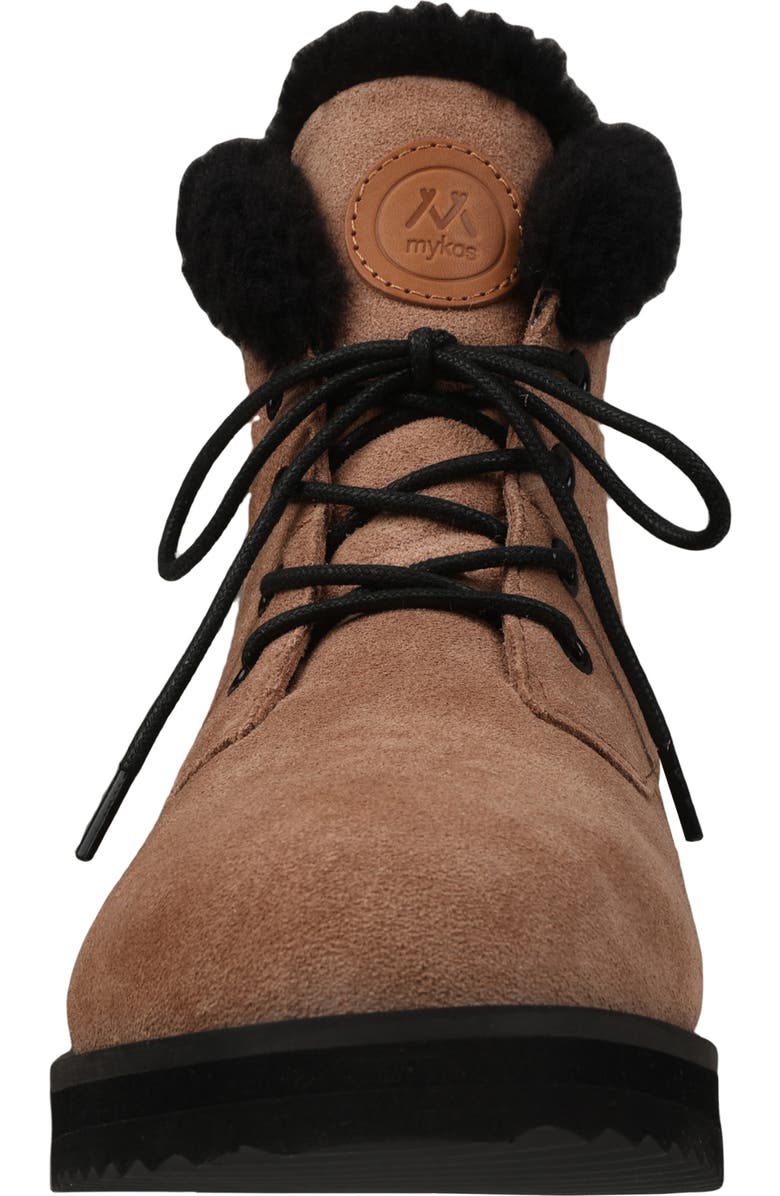 Mykos Suede Faux Fur Lined Water Resistant Boot, Alternate, color, Brown/ Black