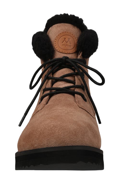 Mykos Suede Faux Fur Lined Water Resistant Boot In Brown