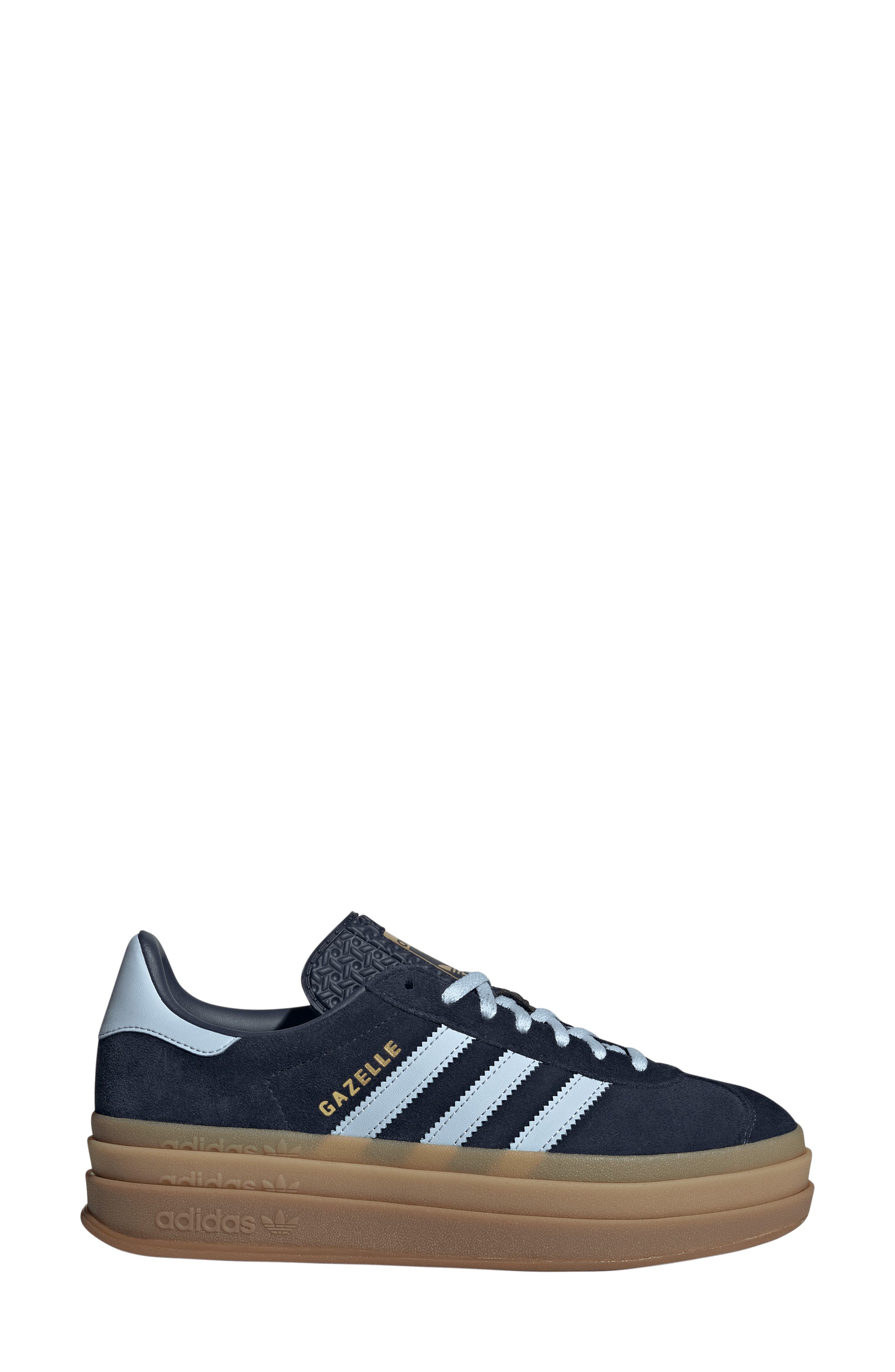 Gazelle Bold Platform Sneaker, Alternate, color, INDIGO/ CRYSTAL SKY/ GOLD