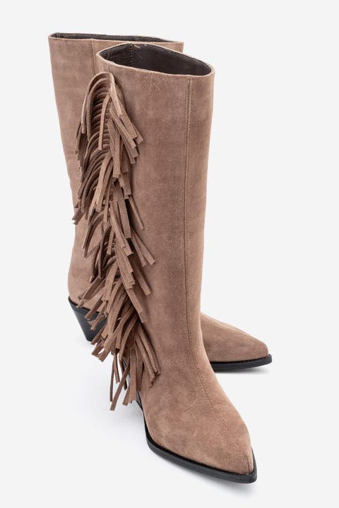 Orlo Leather Fringed Western Boot