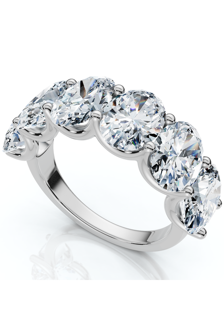 6Ct Oval Diamond U Prong Wedding Anniversary Ring 14k Gold Lab Grown, Alternate, color, 14k White Gold