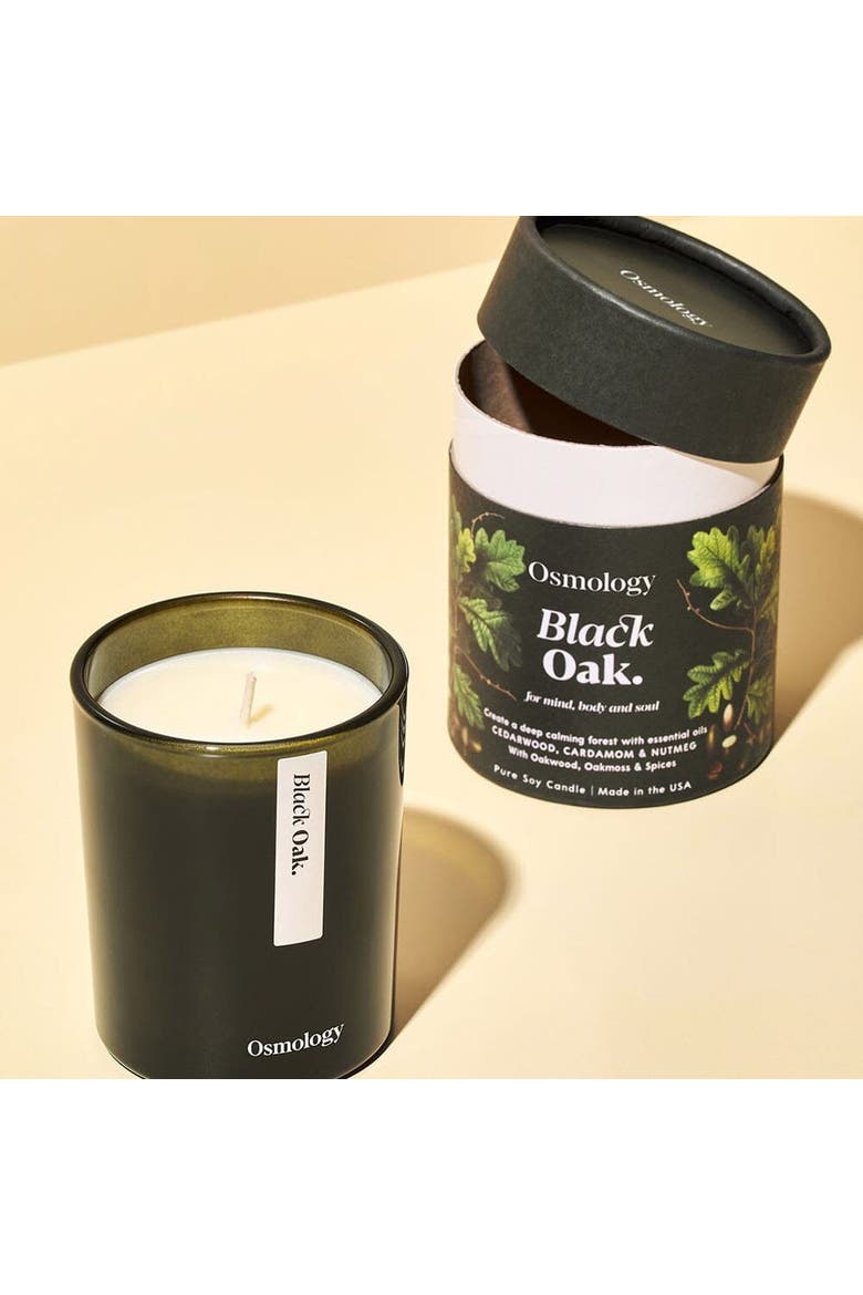 Black Oak Scented Candle - Cedarwood Cardamon and Nutmeg, Alternate, color, black