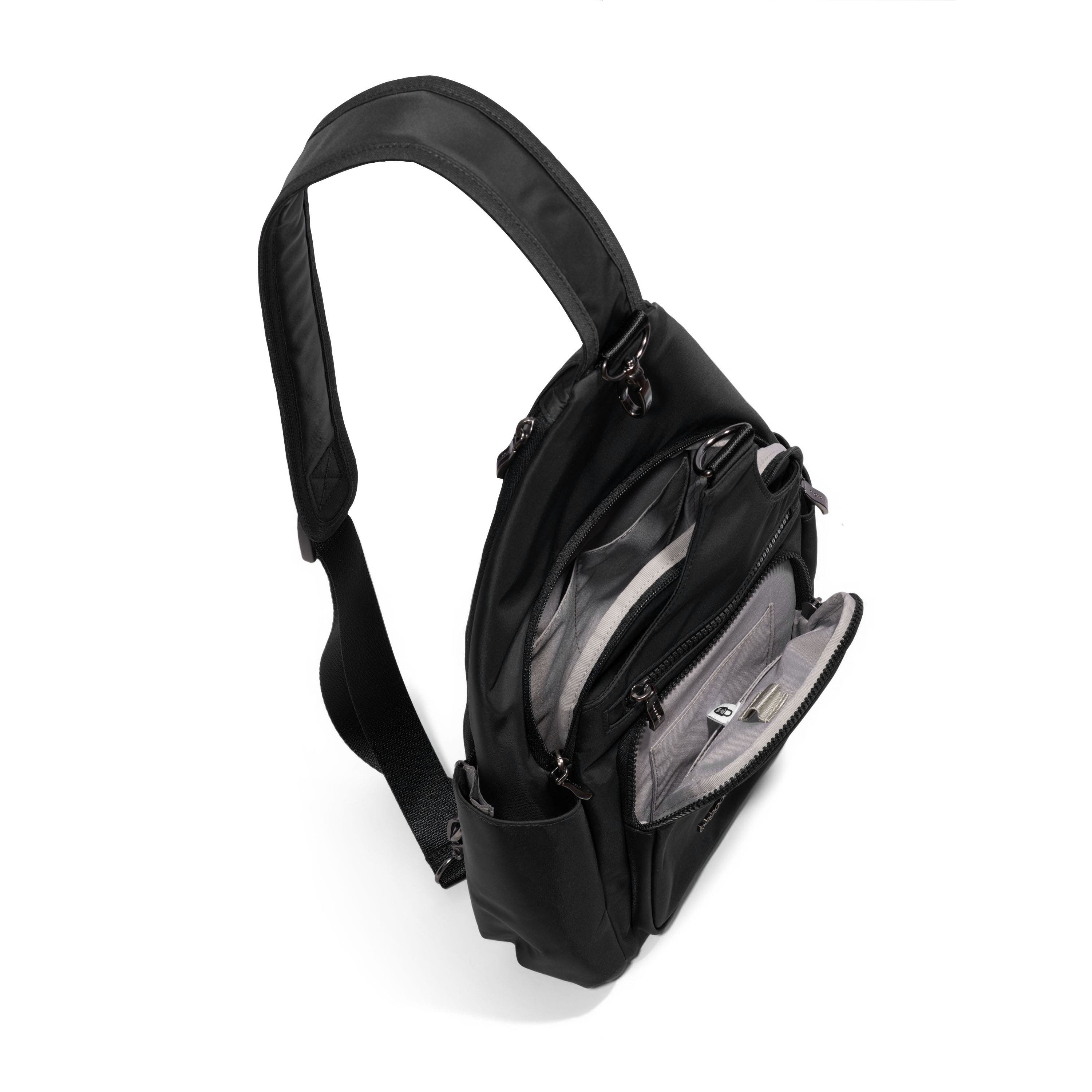 BAGGALLINI Central Park Large Sling Bag, Alternate, color, Black Twill