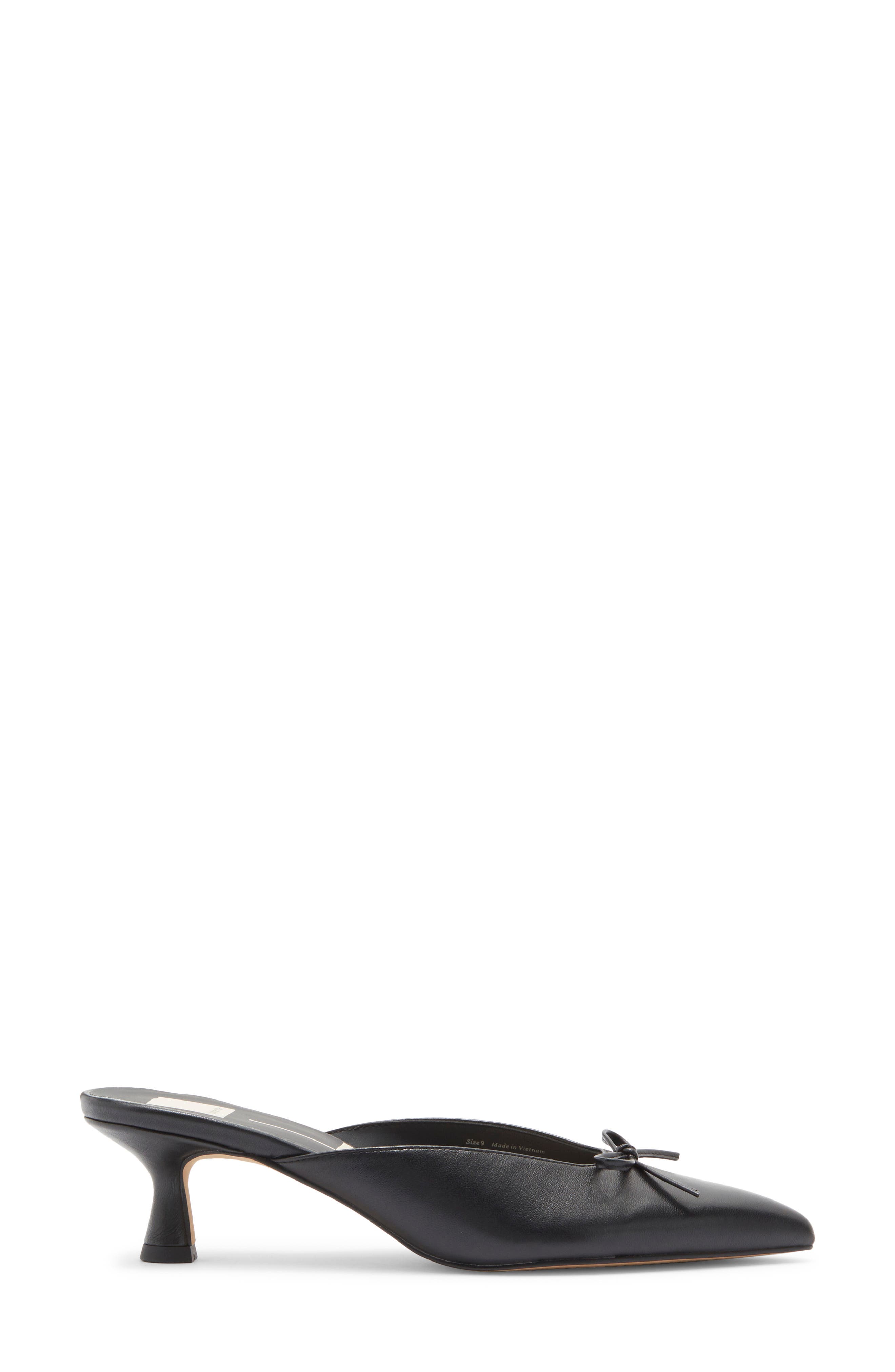 Dolce Vita Cleo Pointed Toe Kitten Heel Mule, Alternate, color, Black Leather